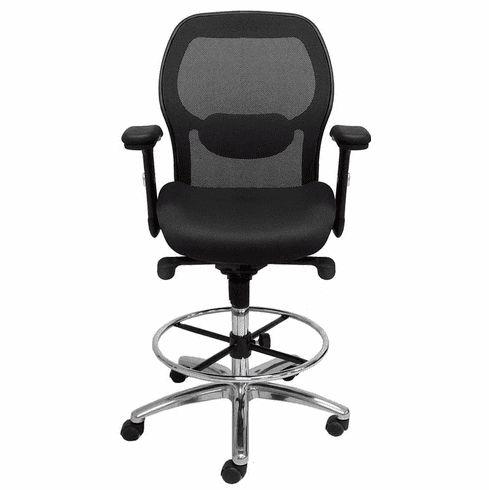 Advanced Ergonomic Ultra Drafting Stool w/25-33 Seat Height in Black Mesh