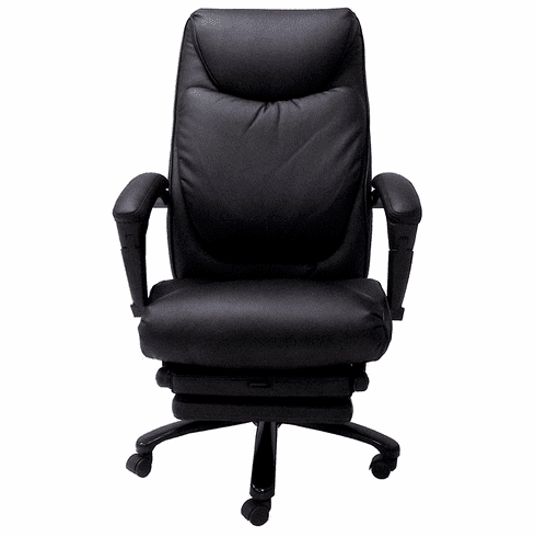 Black Leather Heated Massage Reclining Office Chair w/Footrest 