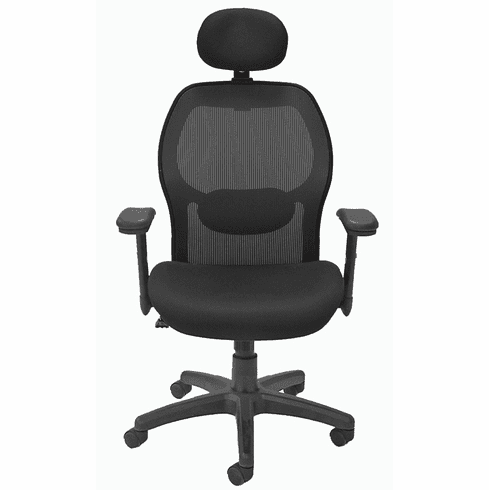 Black Mesh Back Ergonomic Office Chair with Headrest