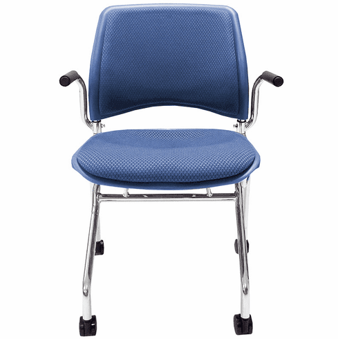 Padded Flip Seat Nesting Chair w/ Armrests & 300-Pound Capacity