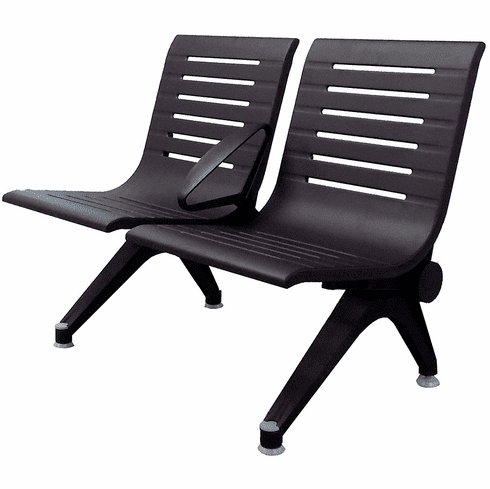 Aero Steel Public Beam Seating Series - 2-Seat Beam Seater in Black Shadow