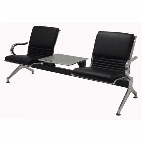 2-Seater Upholstered Beam Seating w/Magazine Table
