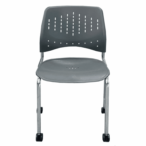 300 lb. Capacity Gray Mobile Stacking Training Room Chair