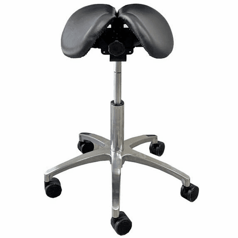 300 Lbs. Capacity Split Seat Saddle Stool - 22 to 29 Inch Seat Height