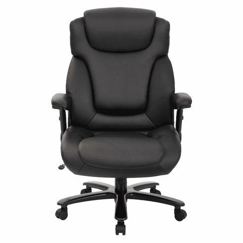 400 Lbs. Capacity Extra Wide Black Leather Office Chair w/ 25W Seat