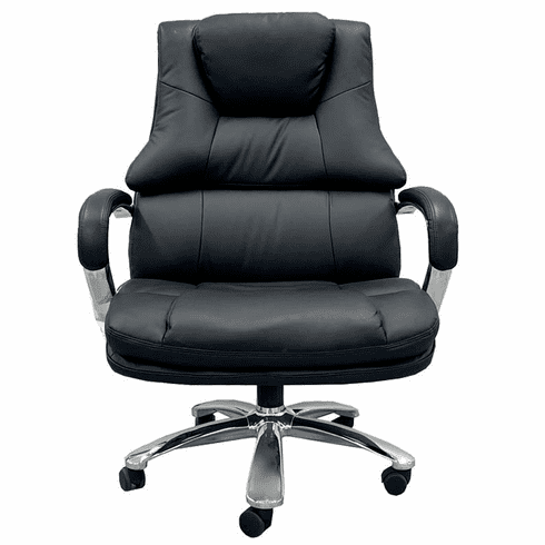 500 Lbs. Capacity Big & Tall Extra Wide  Black Leather Office Chair w/ 28W Seat