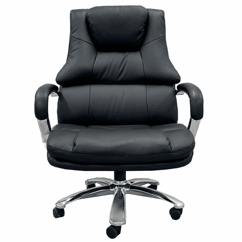 500 Lbs. Capacity Big Tall Extra Wide Black Leather Office Chair w 28