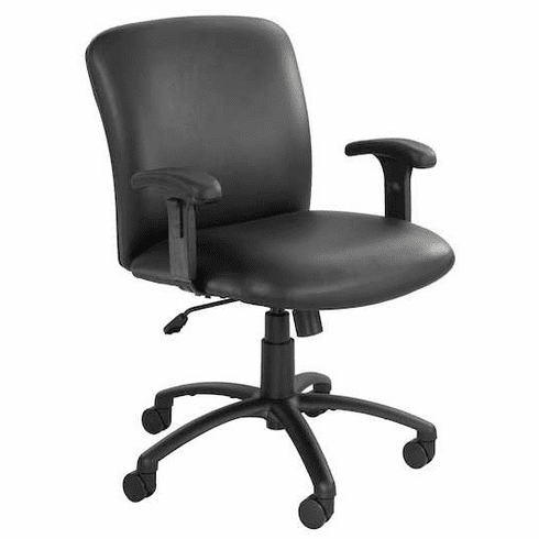 500 Lbs. Capacity Mid Back Big & Tall Chair in Black Fabric or Vinyl