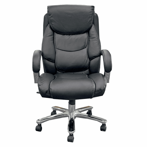 500 lbs. Capacity Professional Black Leather Desk & Conference Chair - 24-inch Wide Seat