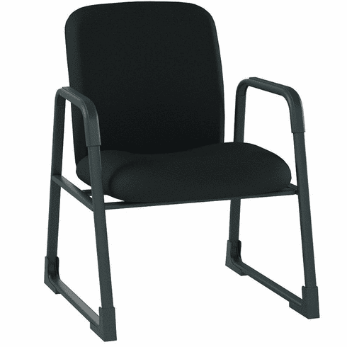 500 Lbs. Capacity Sled Base Guest Chair in Black Fabric or Vinyl