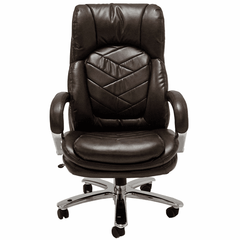 500 Lbs. Capacity Heavyweight Leather Office Chair in Brown or Black