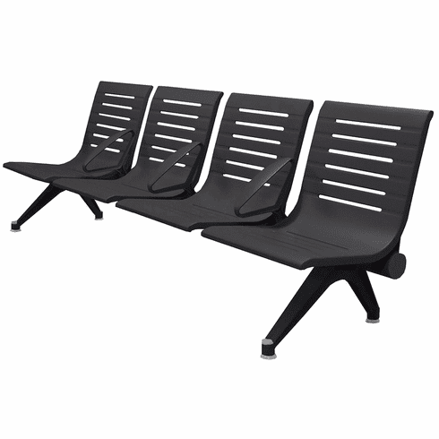 Aero Steel Public Beam Seating Series - 4-Seat Beam Seater in Black Shadow