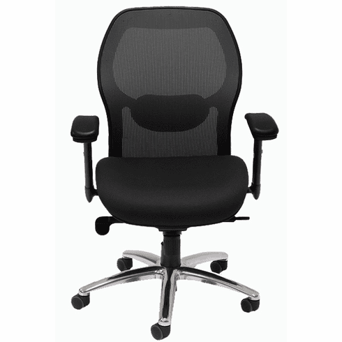 Black Ergonomic Mesh Chair with Knee-Tilt Mechanism