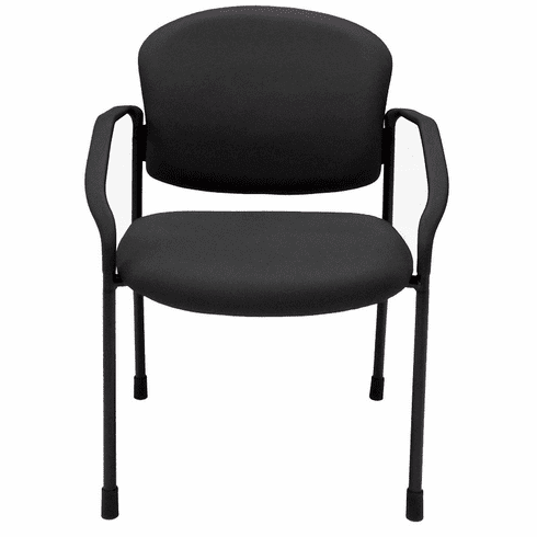 Black Fabric Seminar/Reception Chair with Casters & Glides