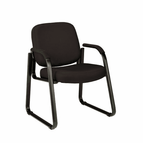 Black Fabric Sled Base Guest Chair