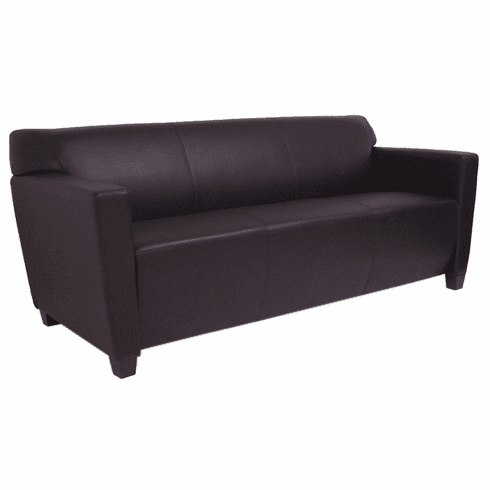 Black Leather Office 3-Seater