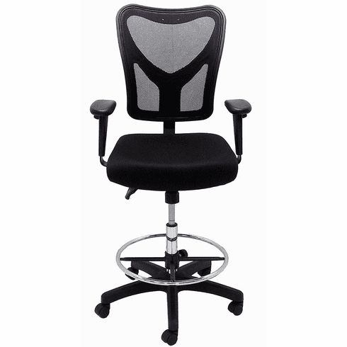 Black Mesh Multi-Function Ergonomic Office Stool - 23 - 31-1/2 Seat Ht.