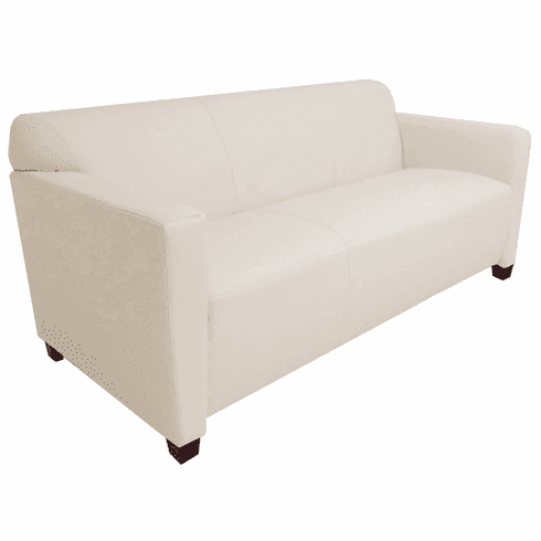 Cream Leather 3-Seater