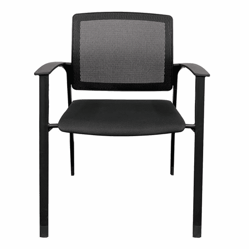 Fully Assembled Black Mesh Back Stackable Guest Chair with 300-Pound Rating