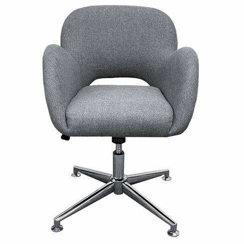 Gray Fabric Low Back Retro Swivel Guest Chair