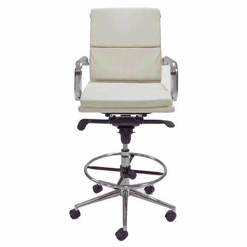Leather Soft Pad Office Stool w/28-36 Seat Height