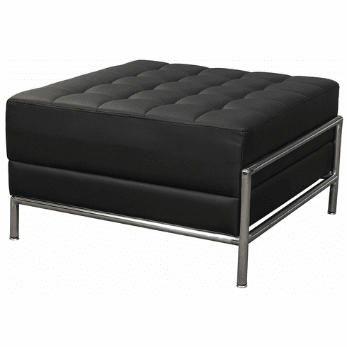 Modular Black Tufted Backless Bench