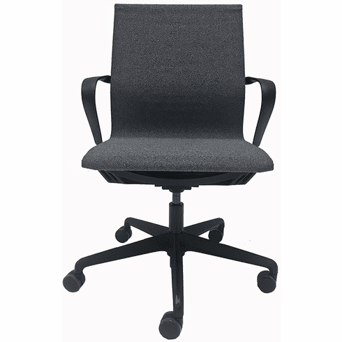 Simplistic Stretch Linen Office Chair in Charcoal Gray