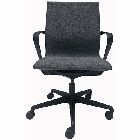 Simplistic Stretch Linen Office Chair in Charcoal Gray