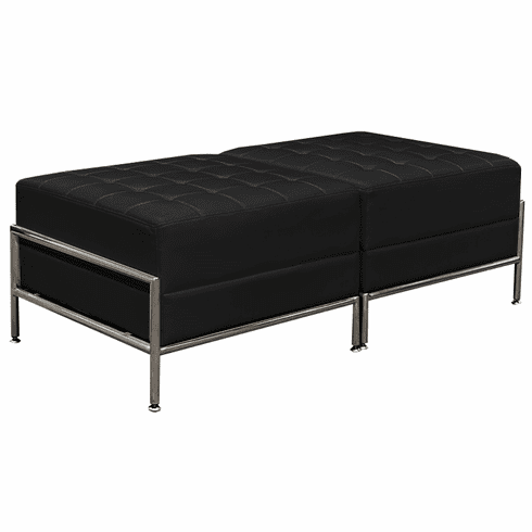 Two Person Black Vinyl Modular Bench