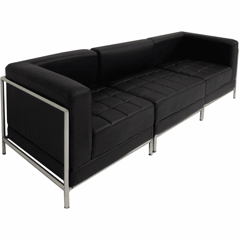 Black Modular 3 Seat Sofa Reception