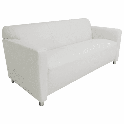 White Leather 3-Seater