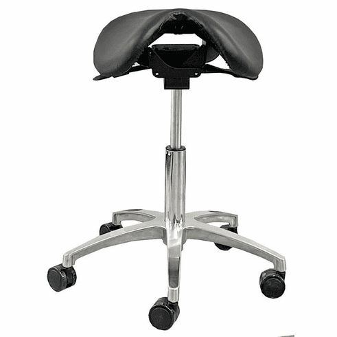 300 Lbs. Capacity Leather Saddle Seat Stool - 22 to 29.5 Inch Seat Height 