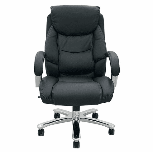 500 Lbs. Capacity Big & Tall Leather Desk Chair w/ 24W Seat