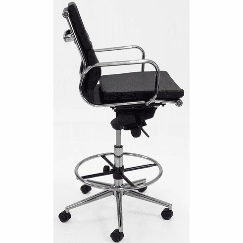 Leather Soft Pad Office Stool w/28-36 Seat Height