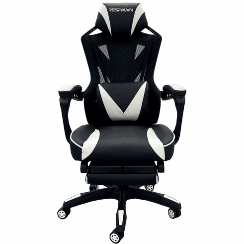 Mesh and Vinyl Reclining Office Chair with Footrest