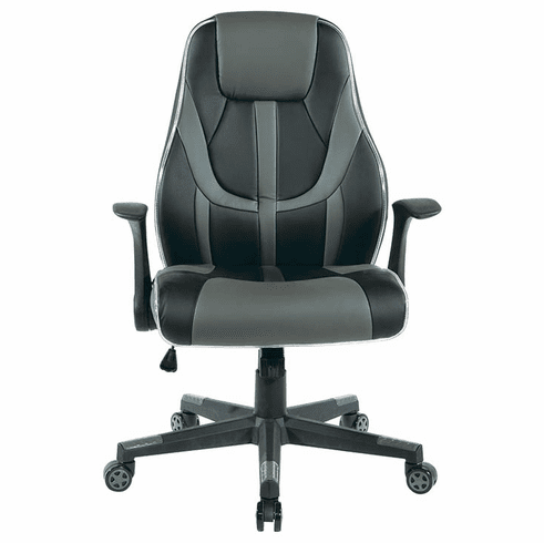 Mid Back Gaming Chair Flip Up Arms & LED Light Piping