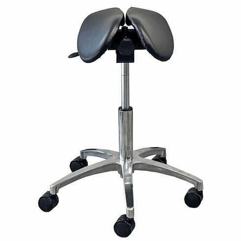 Small User 300 Lbs. Capacity Split Seat Saddle Stool - 22 to 29 Inch Seat Height