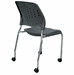 300 lb. Capacity Gray Padded Mobile Stacking Training Room Chair