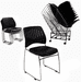 300 Lbs. Capacity Black Premium Ganging Office Stack Chair