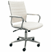 Contemporary Classic Mid Back Padded Office Chair in Cream Leather