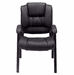 Deep Cushion Black Leather Guest Office Chair