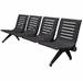 Aero Steel Public Beam Seating Series - 4-Seat Beam Seater in Black Shadow