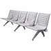 Aero Steel Public Beam Seating Series - 5-Seat Beam Seater in Gray Mist