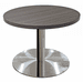 Black Leather 4-Piece Reception Set with Round End Table