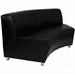 Modular  Black Leather 60 Degree Concave Sofa
