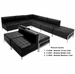 Modular Black Tufted  L-Shaped Sofa
