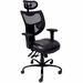24/7 400 Lbs. Capacity Multi-Shift Black Chair w/Antimicrobial Vinyl Seat & Mesh Back/Headrest