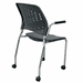 300 Lb. Capacity Gray Mobile Stacking  Training Room Chair w/Armrests