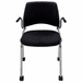 300 Lbs. Capacity Black Padded Mobile Stacking Chair with Armrests
