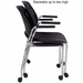 300 Lbs. Capacity Black Polypropylene Mobile Stacking Chair with Armrests